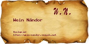 Wein Nándor névjegykártya